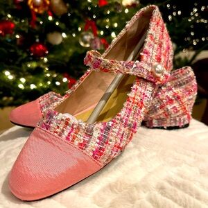 C. Paravano Tweed Mary Jane Size 38 (US 7.5)